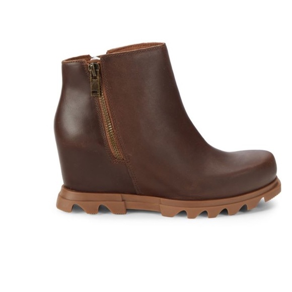 SOREL Joan Of Arctic Waterproof Wedge III Ankle Chelsea Booties Brown 6.5 - Picture 1 of 7